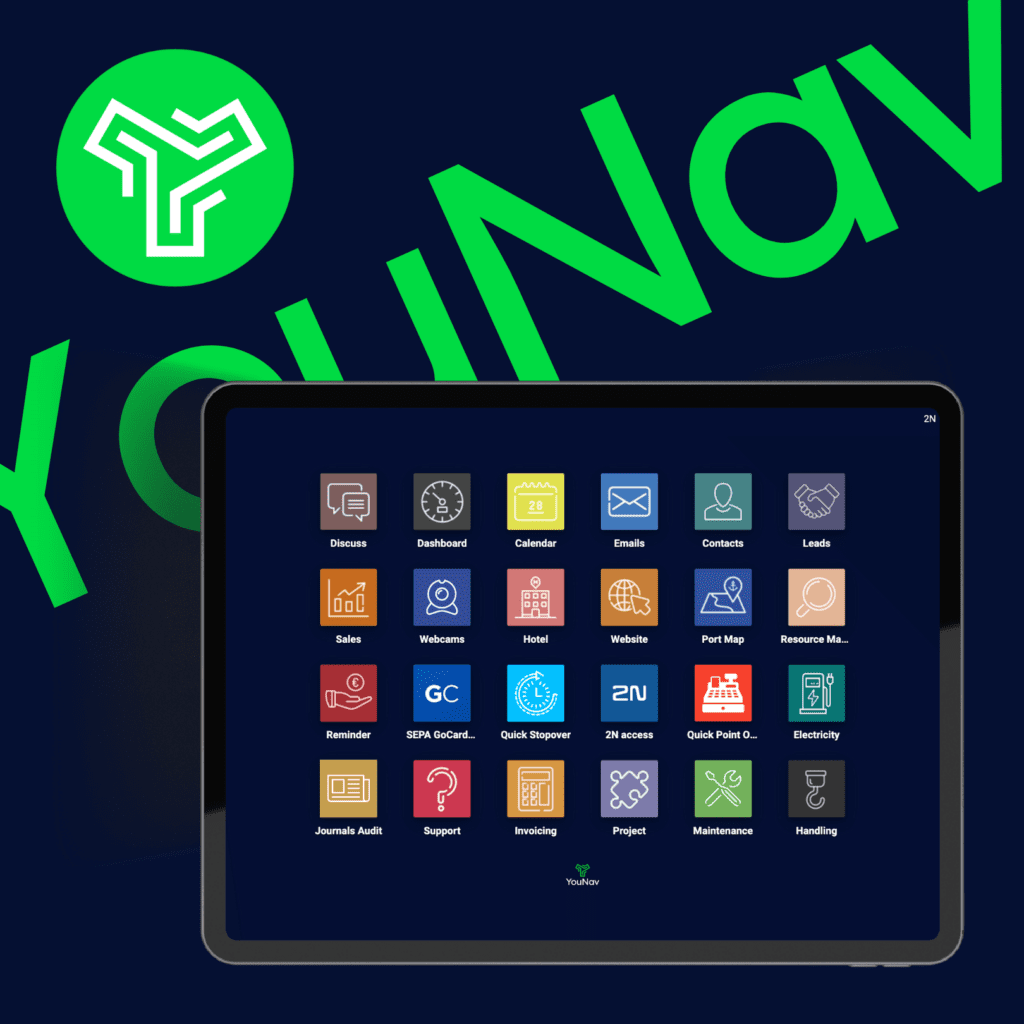 YouNav jachthavenbeheersoftware op een tablet